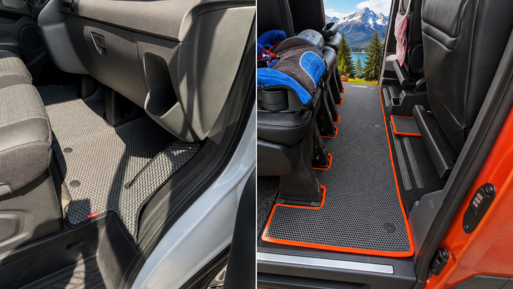 OMEVO EVA koberečky Ford Transit Custom 2. gen – přední a zadní koberečky.