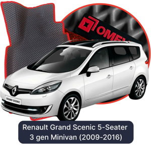 OMEVO 5D Pro Koberečky do Renault Grand Scenic 5-místný 3 gen Minivan (2009-2016)