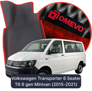 OMEVO 5D Pro Koberečky do Volkswagen Transporter 6 místný T6 6 gen Minivan (2015-2021)