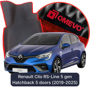 OMEVO 5D Pro Koberečky do Renault Clio RS-Line 5 gen Hatchback 5 dveří (2019-2025)
