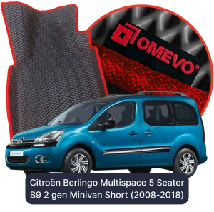 OMEVO 5D Pro Koberečky do Citroën Berlingo Multispace 5 místný B9 2 gen Minivan Short (2008-2018)