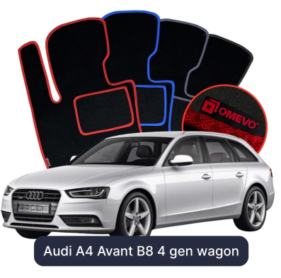 Velurové autokoberce OMEVO pro Audi A4 Avant B8 4 gen Kombi (2007-2016)