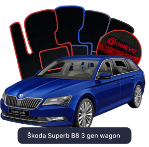 Velurové autokoberce OMEVO pro Škoda Superb B8 3 gen Kombi (2015-2024)