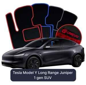 Velurové autokoberce OMEVO pro Tesla Model Y Long Range Juniper 1 gen SUV (2020-2026)