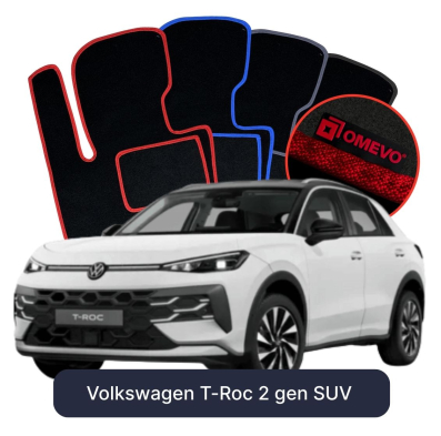 Velurové autokoberce OMEVO pro Volkswagen T-Roc 2 gen SUV (2025-2026)