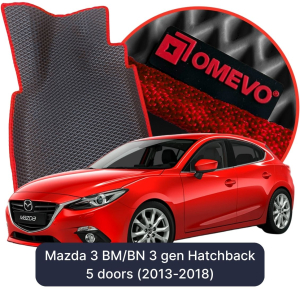 OMEVO 5D Pro Koberečky do Mazda 3 BM/BN 3. gen Hatchback 5 dveří (2013-2018)