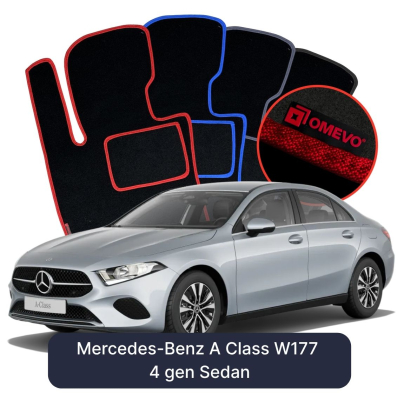Velurové autokoberce OMEVO pro Mercedes-Benz Třída A W177 4 gen Sedan (2019-2026)