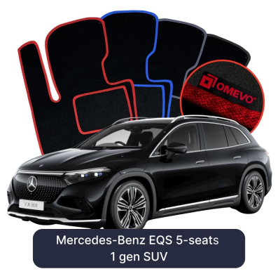 Velurové autokoberce OMEVO pro Mercedes-Benz EQS 5 místný 1 gen SUV (2021-2025)
