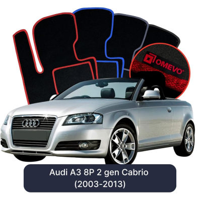 Velurové autokoberce OMEVO pro Audi A3 8P 2 gen Cabrio (2003-2013)