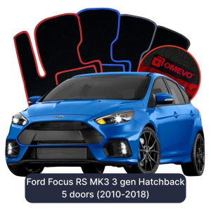 Velurové autokoberce OMEVO pro Ford Focus RS MK3 3 gen Hatchback 5 dveří (2010-2018)