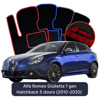 Velurové autokoberce OMEVO pro Alfa Romeo Giulietta 1 gen Hatchback 5 dveří (2010-2020)