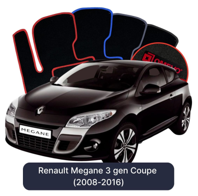 Velurové autokoberce OMEVO pro Renault Megane 3 gen Kupé (2008-2016)