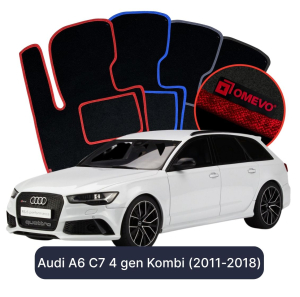 Velurové autokoberce OMEVO pro Audi A6 C7 4 gen Kombi (2011-2018)