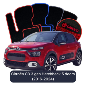 Velurové autokoberce OMEVO pro Citroën C3 3 gen Hatchback 5 dveří (2016-2024)