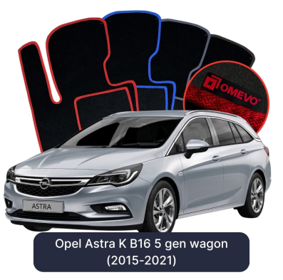 Velurové autokoberce OMEVO pro Opel Astra K B16 5 gen Kombi (2015-2021)