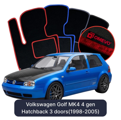 Velurové autokoberce OMEVO pro Volkswagen Golf MK4 4 gen Hatchback 3 dveře (1998-2005)