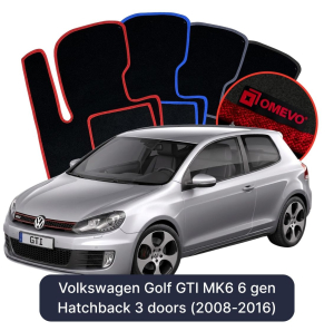 Velurové autokoberce OMEVO pro Volkswagen Golf GTI MK6 6 gen Hatchback 3 dveře (2008-2016)