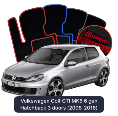 Velurové autokoberce OMEVO pro Volkswagen Golf GTI MK6 6 gen Hatchback 3 dveře (2008-2016)