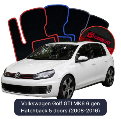 Velurové autokoberce OMEVO pro Volkswagen Golf GTI MK6 6 gen Hatchback 5 dveří (2008-2016)