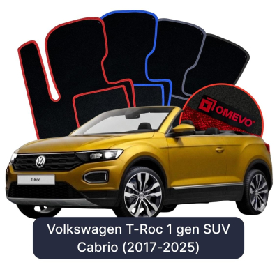 Velurové autokoberce OMEVO pro Volkswagen T-Roc 1 gen CabrioCabrio SUVSUV (2017-2025)