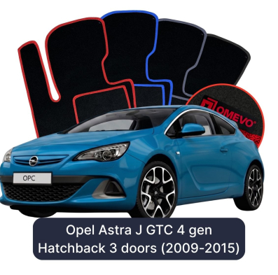 Velurové autokoberce OMEVO pro Opel Astra J GTC 4 gen Hatchback 3 dveře (2009-2015)