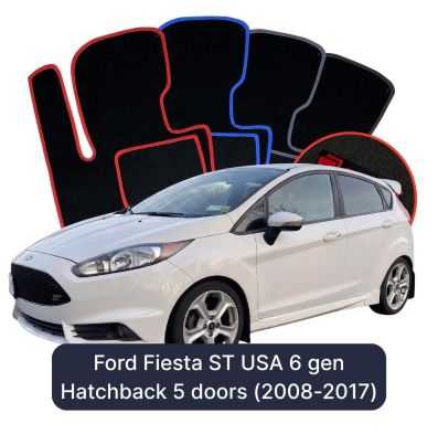 Velurové autokoberce OMEVO pro Ford Fiesta ST USA 6 gen Hatchback 5 dveří (2008-2017)