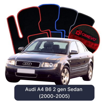 Velurové autokoberce OMEVO pro Audi A4 B6 2 gen Sedan (2000-2005)