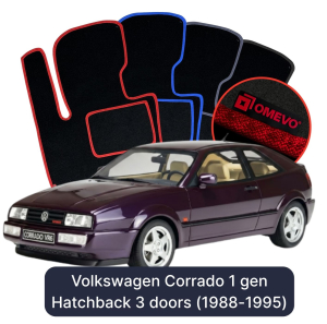 Velurové autokoberce OMEVO pro Volkswagen Corrado 1 gen Hatchback 3 dveře (1988-1995)