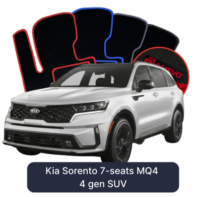 Velurové autokoberce OMEVO pro Kia Sorento 7 místný MQ4 4 gen SUV (2020-2025)