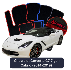 Velurové autokoberce OMEVO pro Chevrolet Corvette C7 7 gen Cabrio (2014-2019)