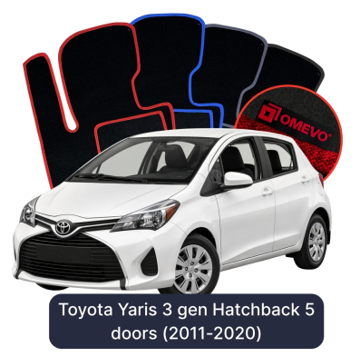 Velurové autokoberce OMEVO pro Toyota Yaris 3 gen Hatchback 5 dveří (2011-2020)