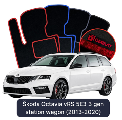 Velurové autokoberce OMEVO pro Škoda Octavia vRS 5000 3 gen Kombi (2013-2020)