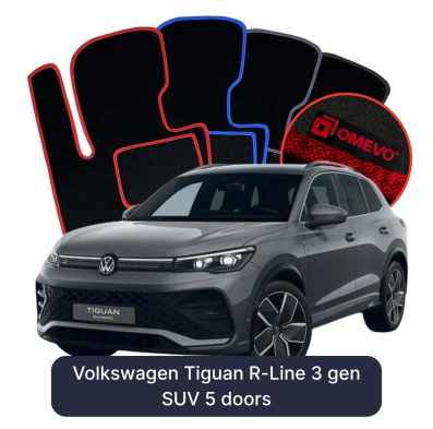 Velurové autokoberce OMEVO pro Volkswagen Tiguan R-Line 3 gen SUV 5 dveří (2024-2025)