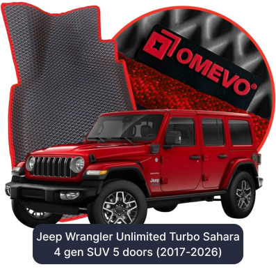 EVA autokoberce OMEVO pro Jeep Wrangler Unlimited Turbo Sahara 4. gen SUV 5 dveří (2020-2025)