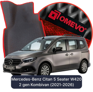 OMEVO 5D Pro Koberečky do Mercedes-Benz Citan 5-místný W420 2. gen Kombivan (2021-2025)
