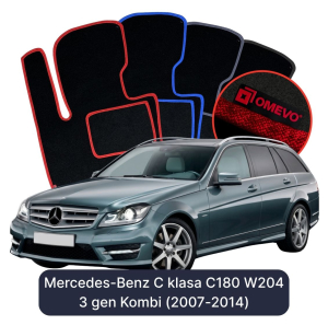Velurové autokoberce OMEVO pro Mercedes-Benz C Třída C180 W204 3 gen Kombi (2007-2014)