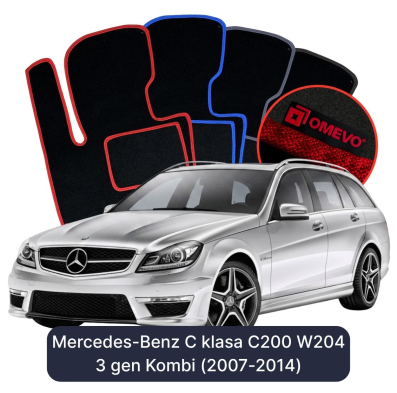 Velurové autokoberce OMEVO pro Mercedes-Benz Třída C C200 W204 3 gen Kombi (2007-2014)