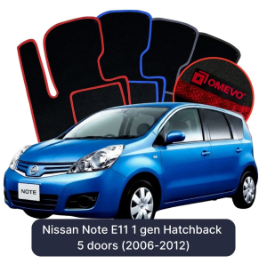 Velurové autokoberce OMEVO pro Nissan Note E11 1 gen Hatchback 5 dveří (2006-2012)