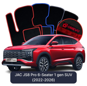 Velurové autokoberce OMEVO pro JAC JS8 Pro 6 místný 1 gen SUV (2022-2026)