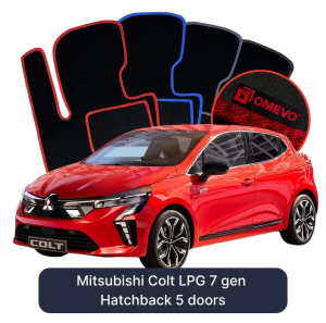 Velurové autokoberce OMEVO pro Mitsubishi Colt LPG 7 gen 5-dveřový hatchback (2023–2025)