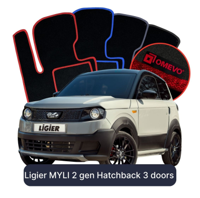 Velurové autokoberce OMEVO pro Ligier MYLI 2 gen Hatchback 3 dveře (2024-2026)