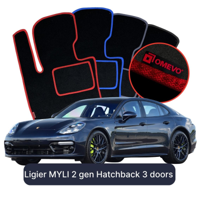 Velurové autokoberce OMEVO pro Porsche Panamera 4 Edition 10 Jahre 2 gen Liftback (2016-2023)