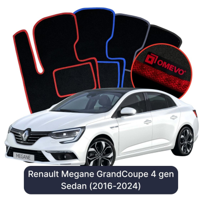 Velurové autokoberce OMEVO pro Renault Megane GrandCoupe 4 gen Sedan (2016-2024)