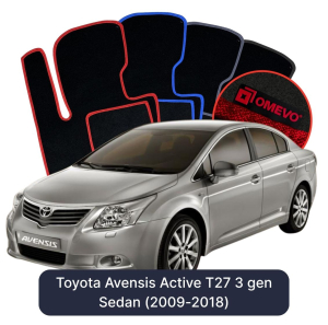 Velurové autokoberce OMEVO pro Toyota Avensis Active T27 3 gen Sedan (2009-2018)