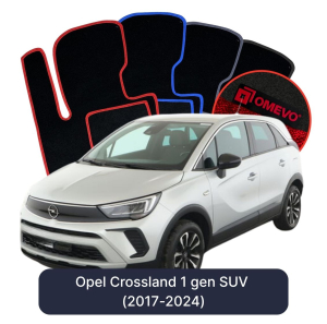Velurové autokoberce OMEVO pro Opel Crossland  1 gen SUV (2017-2024)