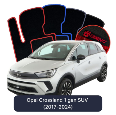 Velurové autokoberce OMEVO pro Opel Crossland  1 gen SUV (2017-2024)