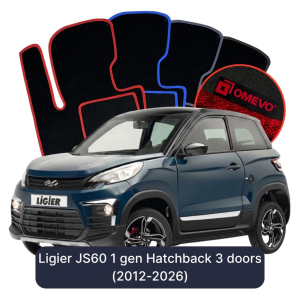 Velurové autokoberce OMEVO pro Ligier JS60 1 gen Hatchback 3 dveře (2012-2026)
