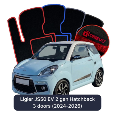 Velurové autokoberce OMEVO pro Ligier JS50 EV 2 gen Hatchback 3 dveře (2024-2026)