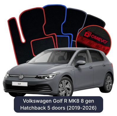 Velurové autokoberce OMEVO pro Volkswagen Golf R MK8 8 gen Hatchback 5 dveří (2019-2026)