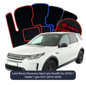 Velurové autokoberce OMEVO pro Land Rover Discovery Sport předfacelift (do 2019) 7 místný 1 gen SUV (2014-2019)